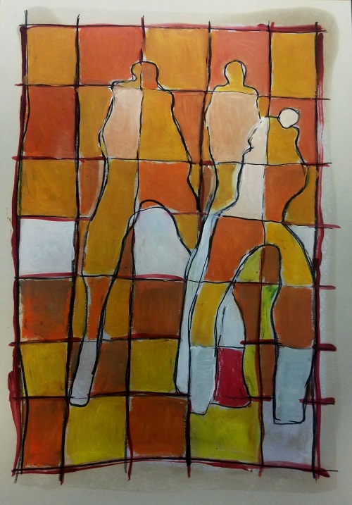 A TRAVERS LE VITRAIL (59.4x42cms)