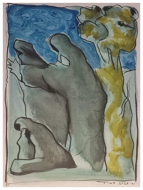 ENSEMBLE MAIS SEULES PARTOUT (30x40cms)