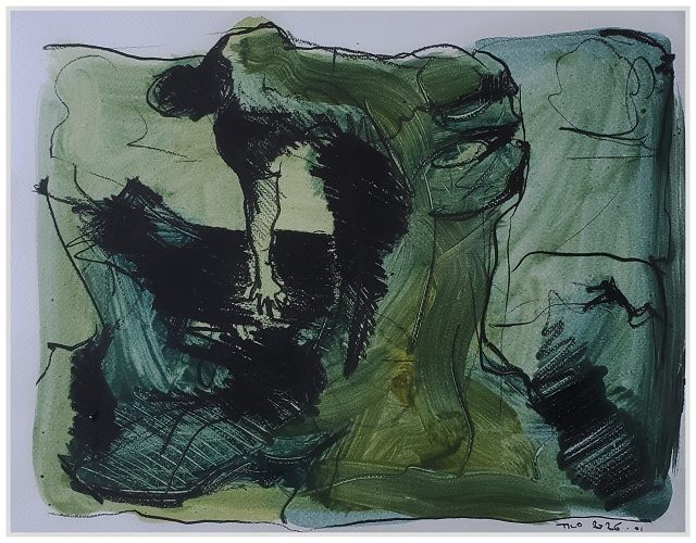 LA RAMASSEUSE DE MARÉE NOIRE (30x40cms)