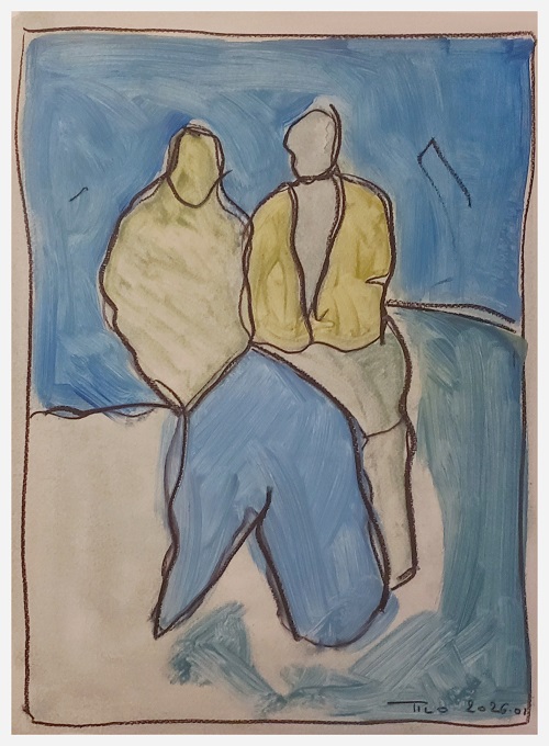 LE PANTALON ET LE CIEL (30x40cms)