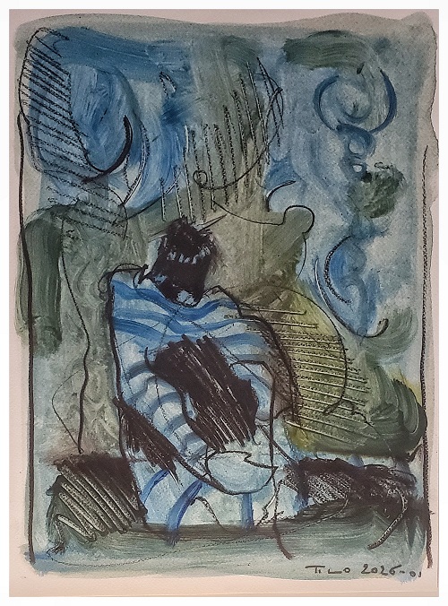 SEUL A LA VILLE (30x40cms)